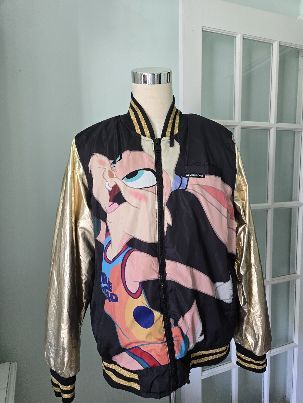 Women’s Black & Gold Space Jam A New Legacy Bomber Jacket